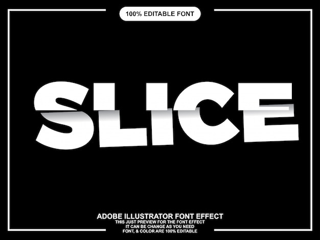 sliced text style font effect