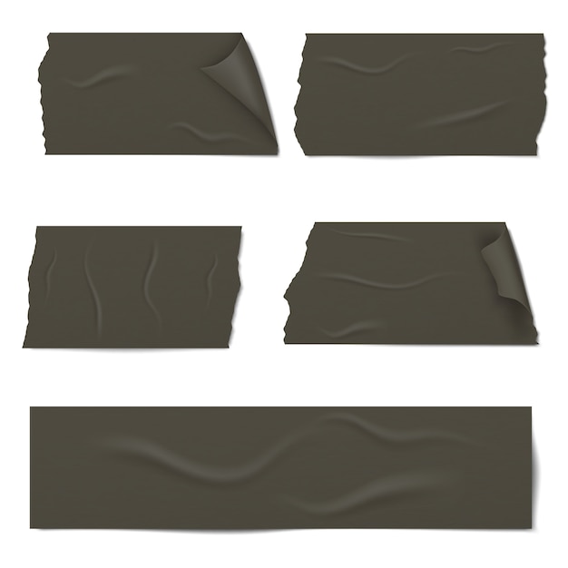 Vector slices of a black adhesive tape