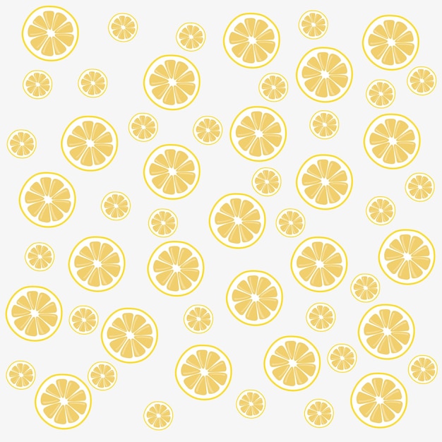 Slices of fresh yellow lemon summer background Vector illustration