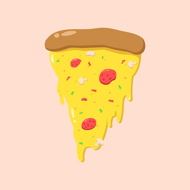 Slices pizza cartoon vector illustration