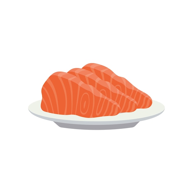 Slices of salmon on the plate Japanese delicacy Fresh raw fish Sashimi