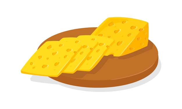 Slices of swiss or dutch yellow porous cheese for toasted