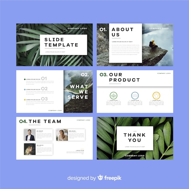 Vector slide presentation template