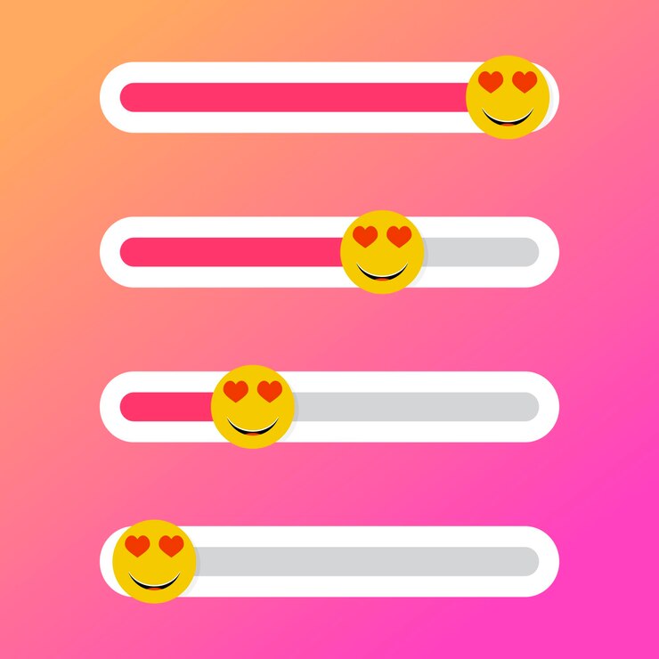 Vector slider indicator love for social media