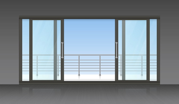 slidind exterior door and terrace background