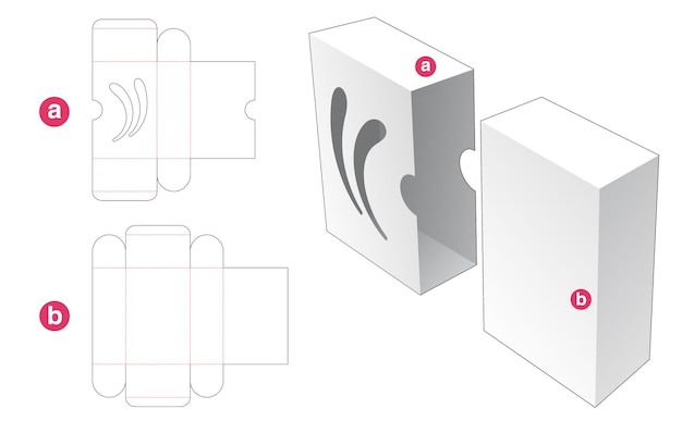 커버 다이 컷 템플릿에 스텐실 곡선이있는 슬라이딩 박스