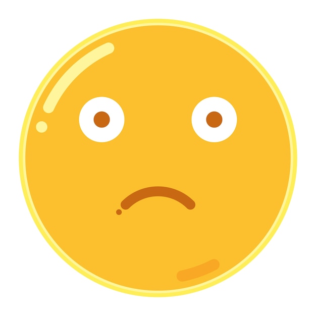 Vector slightly frowning face emoticon