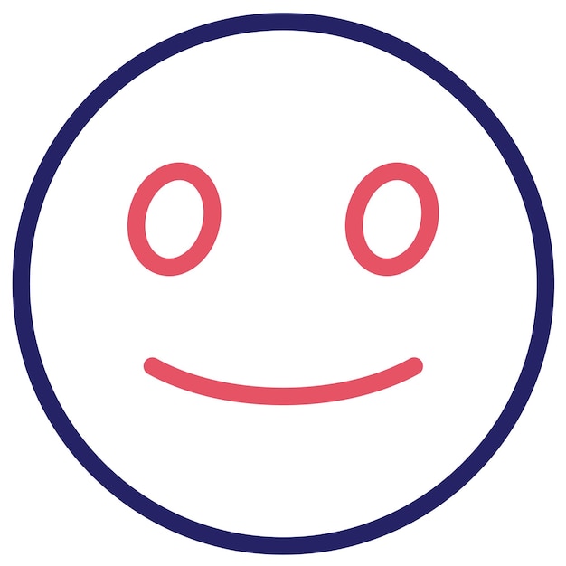 Illustrazione vettoriale dell'icona di slightly smiling face dell'iconico emoji