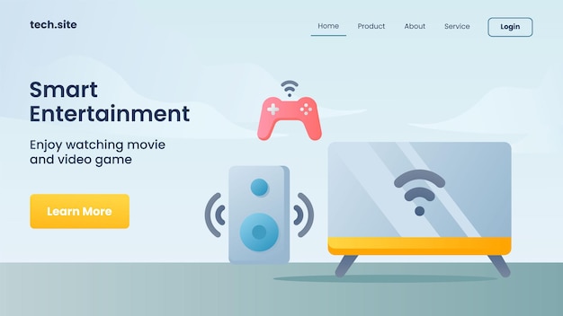 Slim entertainment voor websitesjabloon landing homepage vectorillustratie