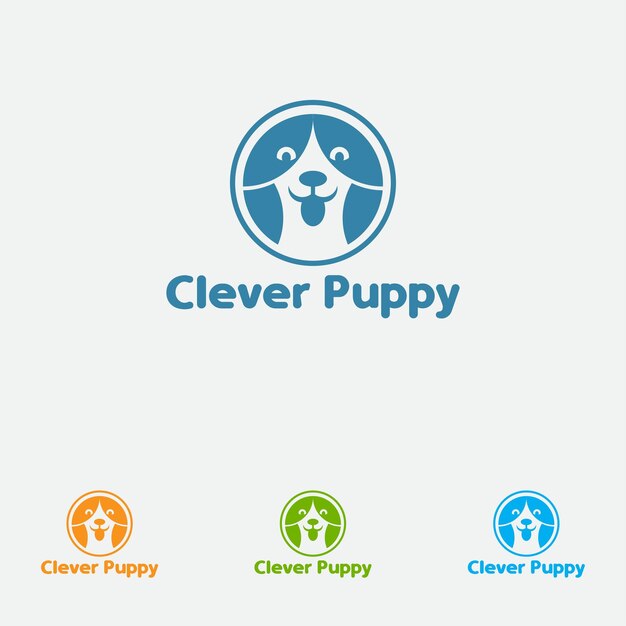 slim puppy-logo, verzorging, hondenlogo, minimalistisch en zakelijk logo-ontwerp