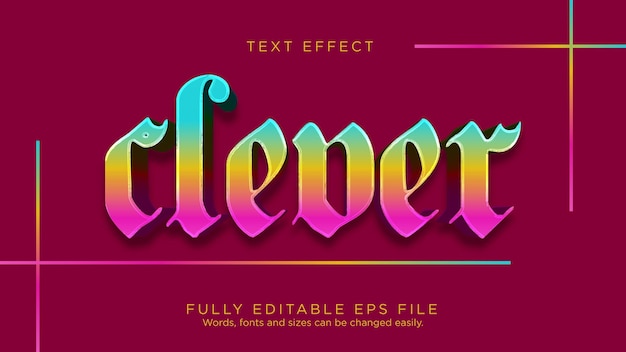 Slim regenboogverloop Teksteffect Lettertype