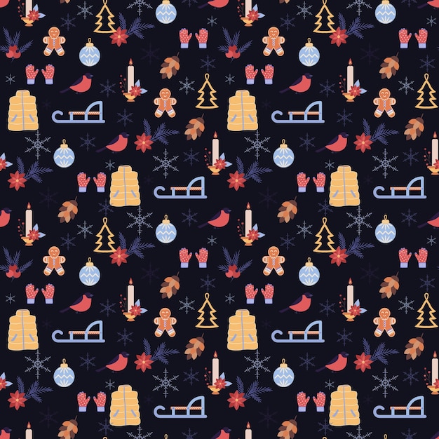 Slim seamless pattern with dark background