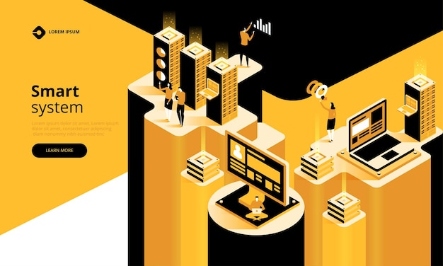 Slim systeem abstract technologieconcept