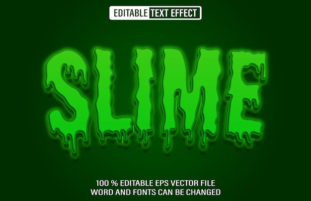 Редактируемый текстовый эффект slime 3d