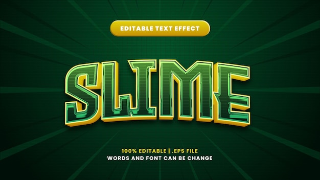 Slime editable text effect in modern 3d style