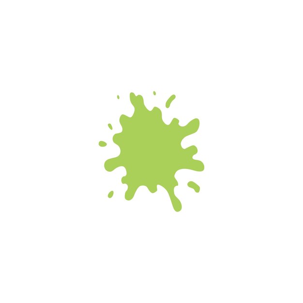 Vector slime green splash set stain