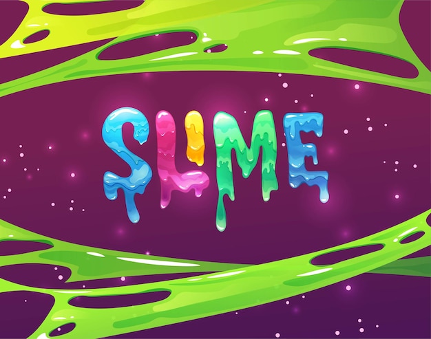 Vector slime hand lettering text bright jelly letters