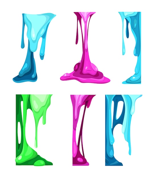 Slime set of different colors