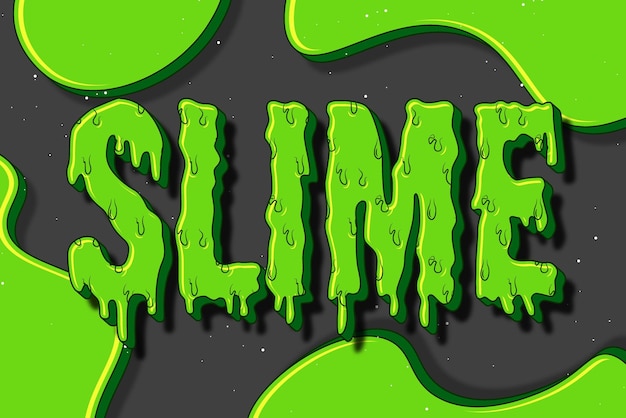 Vector slime sticky liquid typography lettering editable text effect font style template background design