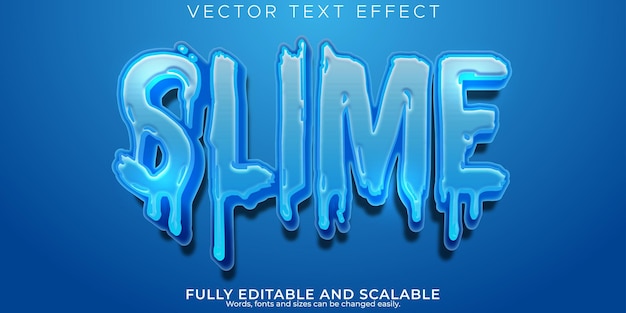 Vector slime text effect editable green and sticky text style