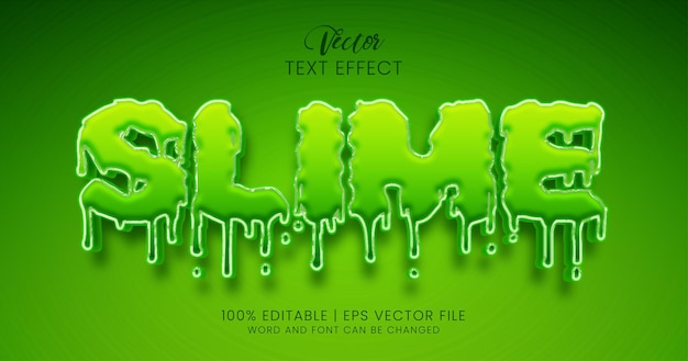 Slime text, green editable text effect style