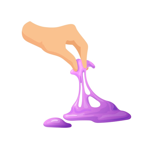 Sticky slime reaching stuck for hand white banner Vector Image