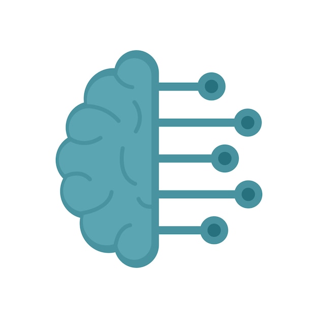 Slimme hersenanalyse pictogram Vlakke afbeelding van slimme hersenanalyse vector pictogram geïsoleerd op een witte achtergrond
