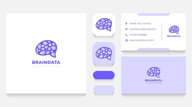 Slimme hersenen en gegevens Logo sjabloon en visitekaartje