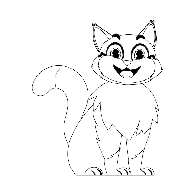 Slimme kat in een organisatie organiseren bedwelmend voor kleurboeken voor kinderen Cartoon stijl vectorillustratie