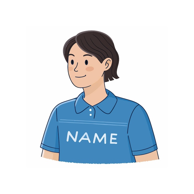 Slimme man in blauw T-shirt schattig gezicht Avatar illustratie