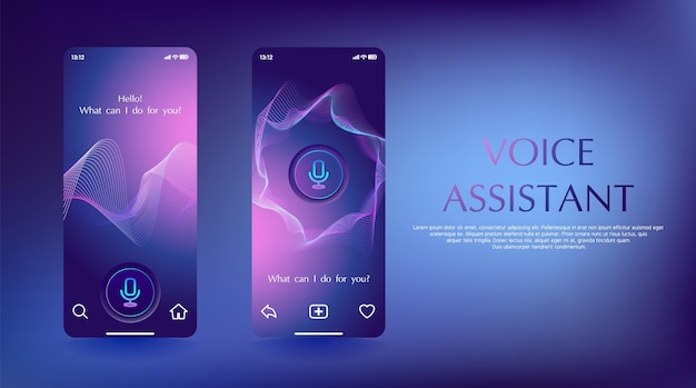 Slimme spraakassistent mobiele app-concept screenshot digitale telefoonbediening en spraakopdracht