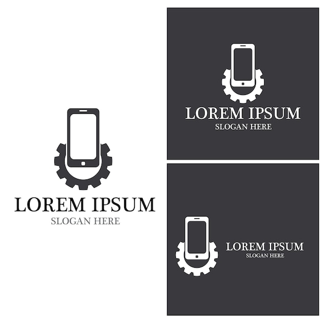 Slimme telefoon gadget logo vector sjabloon