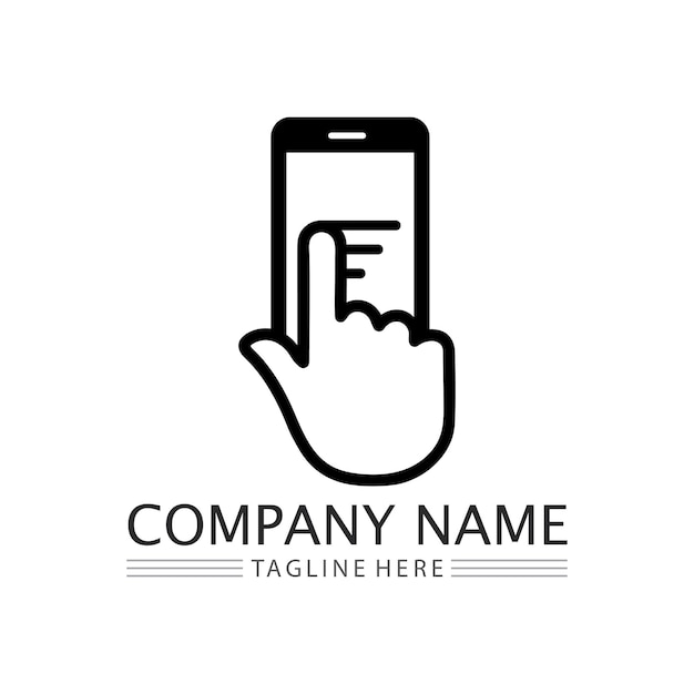 Slimme telefoon icoon logo ontwerp en vector illustratie