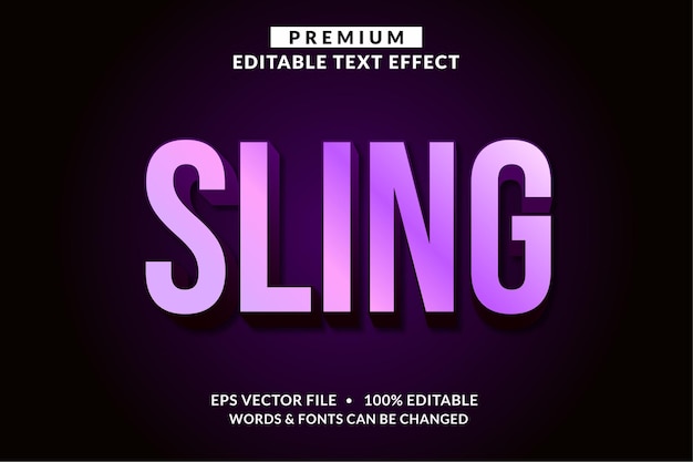 Sling, Editable Text Effect Font style