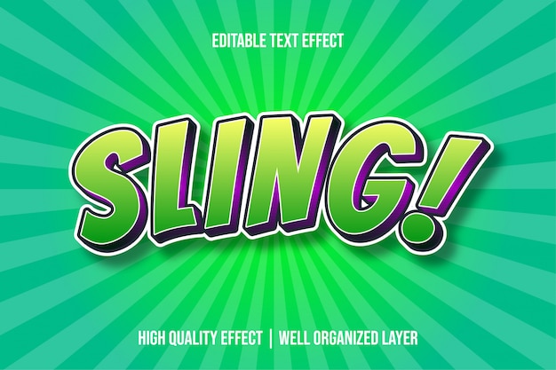 Sling Green Cartoon tekststijleffect