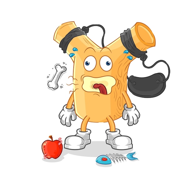 Slingshot burp mascot cartoon vector