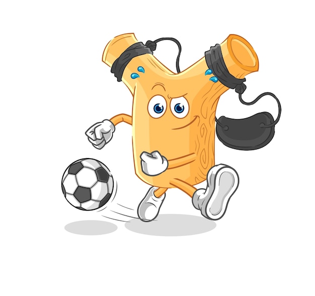 Vector slingshot kicking the ball cartoon cartoon mascot vector