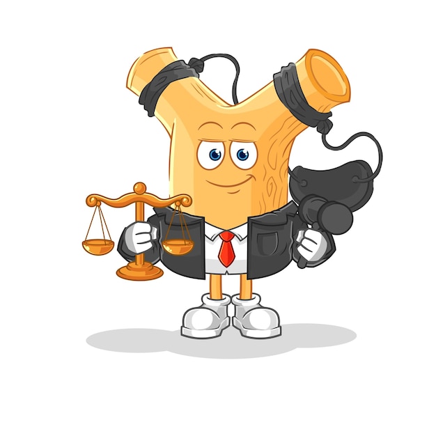 Slingshot lawyer cartoon cartoon mascot vector