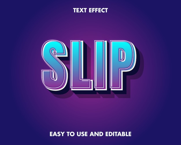 Slip text effect. editable font effect.