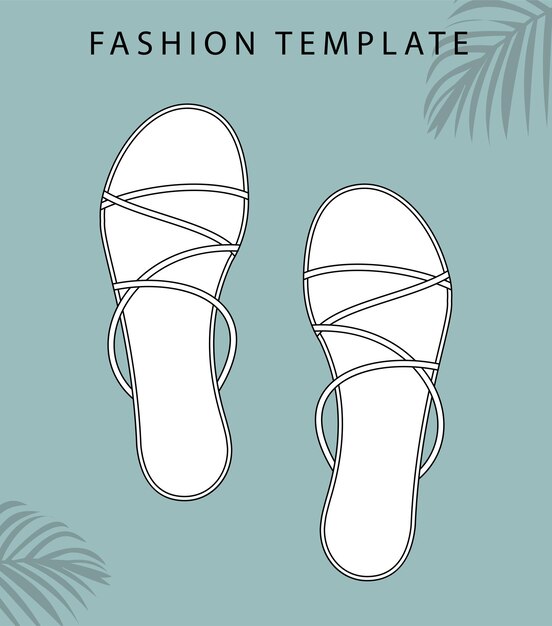 Vector slipper sketch ilustration of slippers fashion accesories template