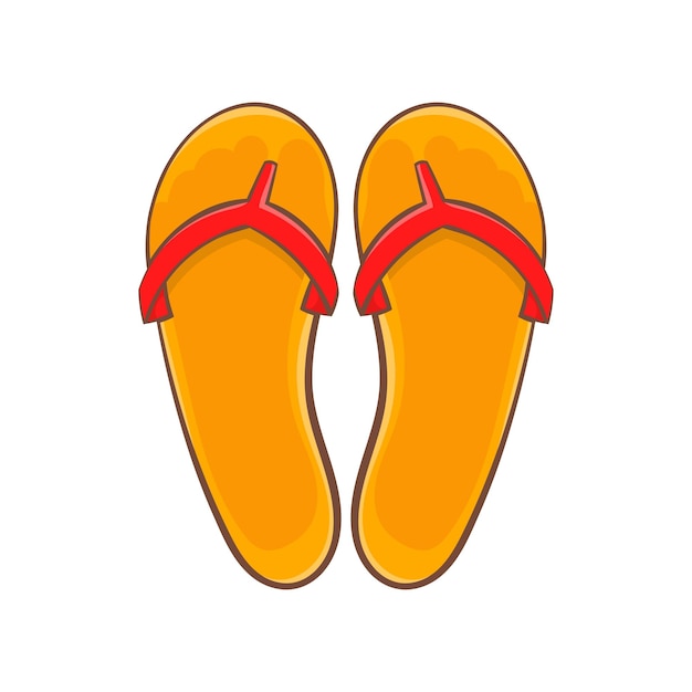 Slippers pictogram in cartoon stijl geïsoleerd op witte achtergrond Zomer schoenen symbool