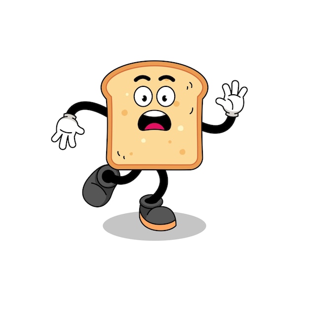 Vector slipping bread mascot illustration