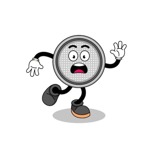 Slipping button cell mascot illustration character design