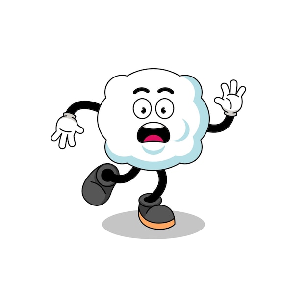 Slipping cloud mascot illustration