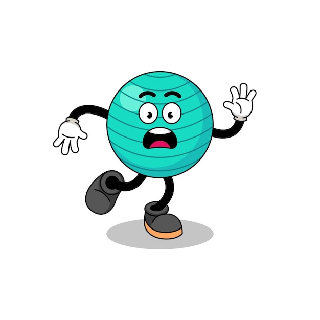 Дизайн персонажа иллюстрации талисмана скользящего мяча для упражнений