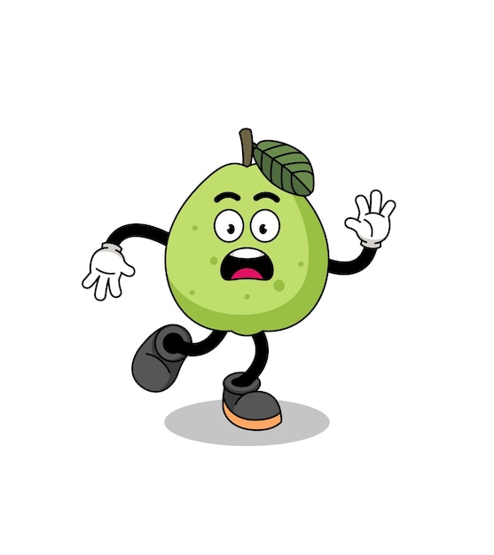 Slipping guava mascot illustration character design