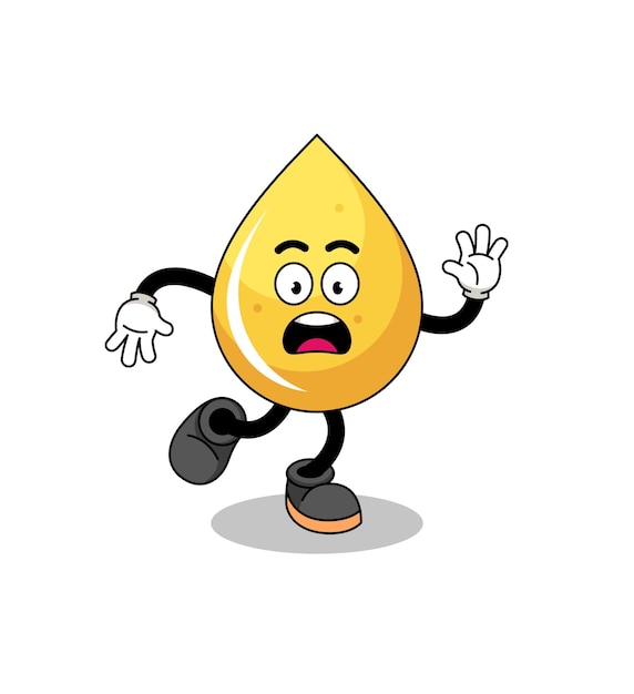 Slipping honey drop mascot illustration