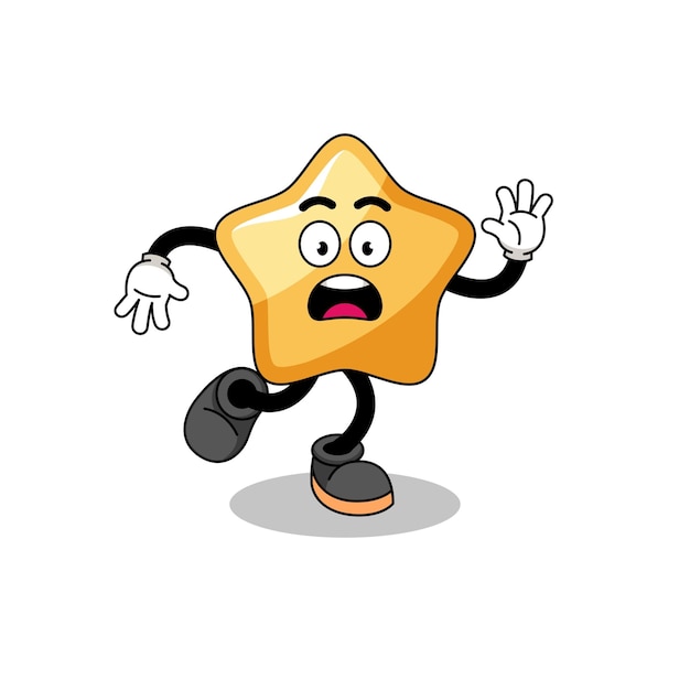 Slipping star mascot illustration