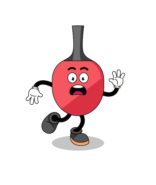 Slipping table tennis racket mascot illustration