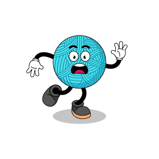 Slipping yarn ball mascot illustration character design